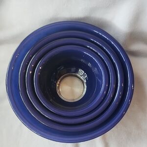 Pyrex Vintage Rare Blue Nesting Bowl Set 322, 323, 325, 326
